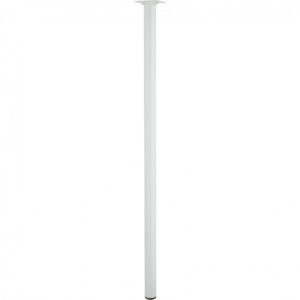 Pied de table cylindrique fixe acier époxy blanc, 80 cm