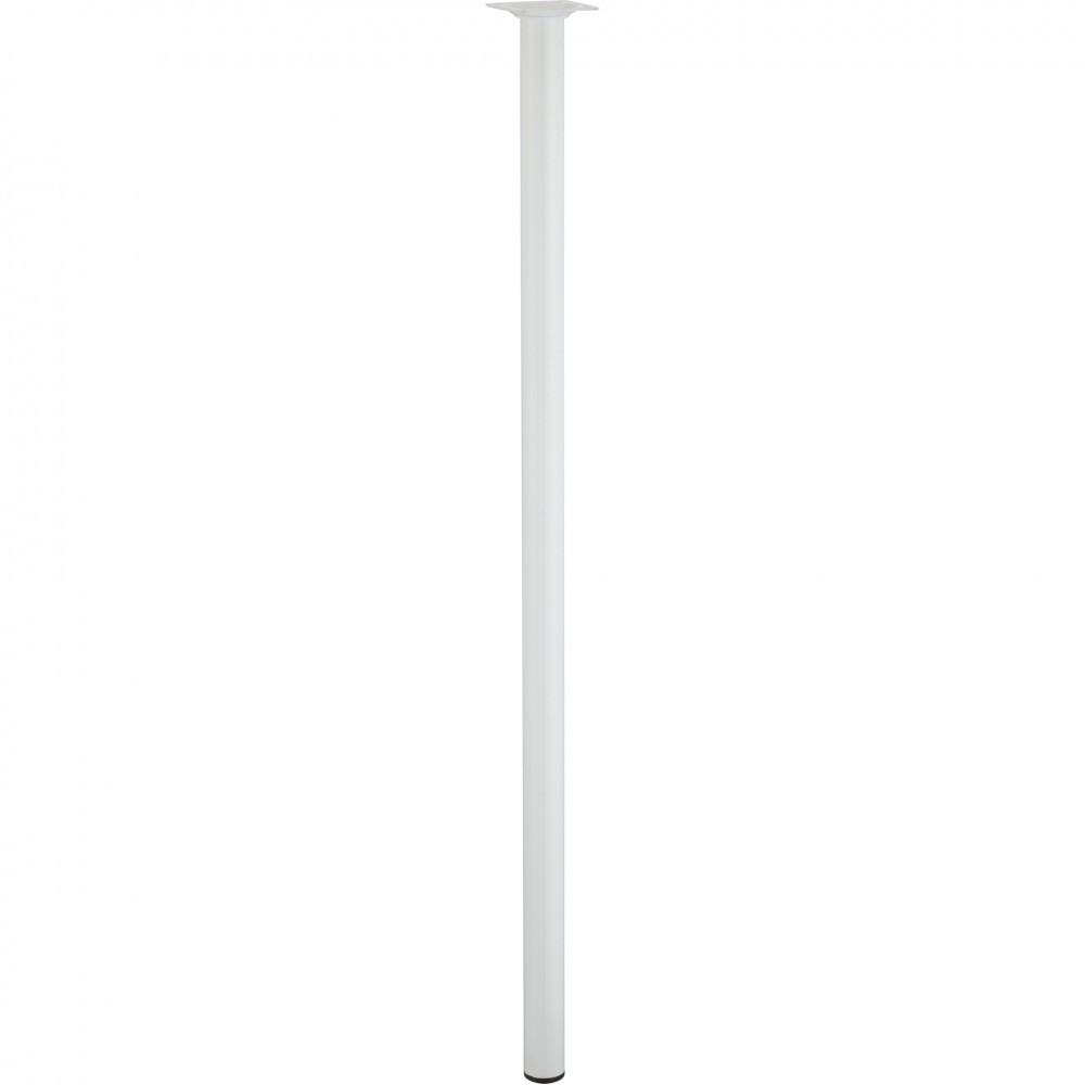 Pied de table cylindrique fixe acier époxy blanc, 80 cm