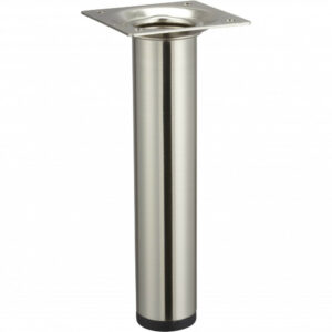 Pied meuble cylindrique HETTICH fixe acier brossé gris