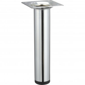 Pied meuble cylindrique HETTICH fixe acier chromé gris