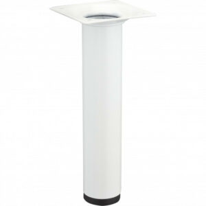 Pied meuble cylindrique HETTICH fixe acier époxy blanc