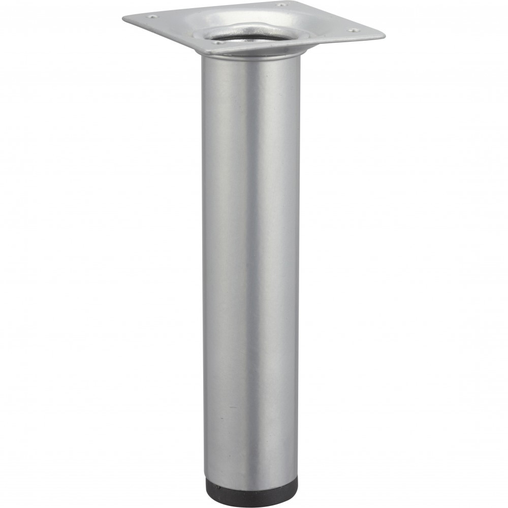 Pied meuble cylindrique HETTICH fixe acier époxy gris