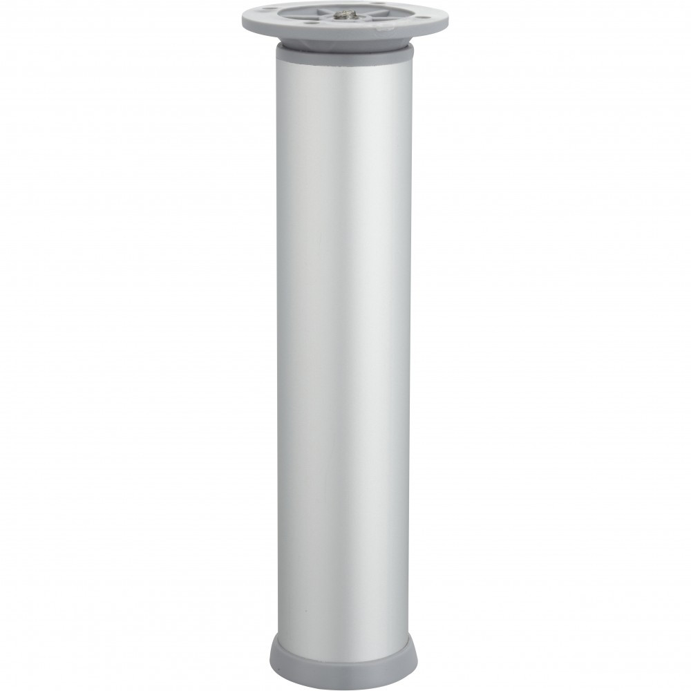Pied meuble cylindrique HETTICH réglable acier mat gris