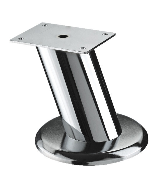 Pied meuble design HETTICH fixe acier chromé gris