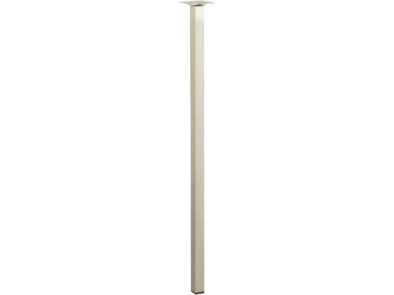 Pied table basse carré fixe, H.70 cm acier brossé gris