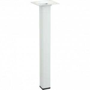 Pied table basse carré HETTICH fixe acier époxy blanc