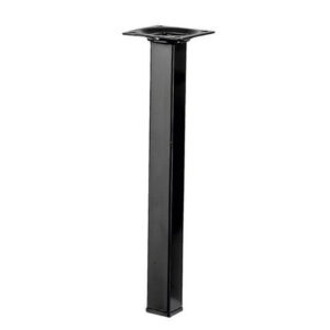Pied table basse carré HETTICH fixe, H.25 cm acier époxy noir