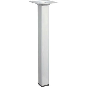 Pied table basse carré HETTICH fixe, H.25 cm acier mat gris