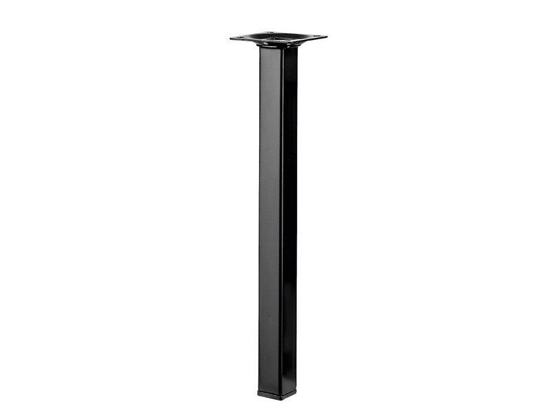Pied table basse carré HETTICH fixe, H.30 cm acier époxy noir
