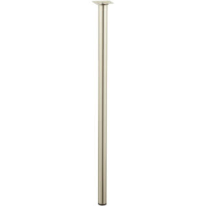 Pied table basse cylindrique fixe, H.70 cm acier brossé gris
