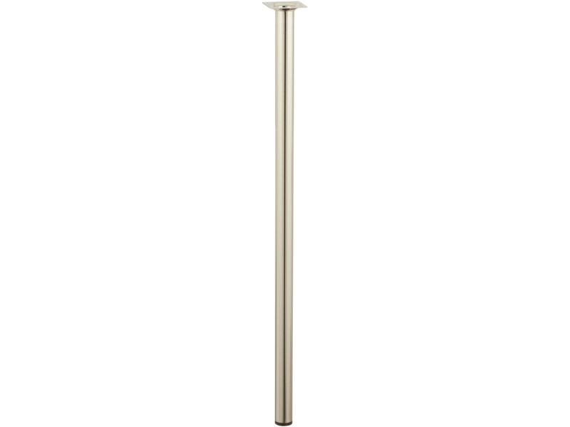 Pied table basse cylindrique fixe, H.70 cm acier brossé gris