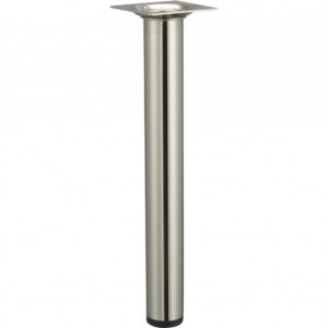 Pied table basse cylindrique HETTICH fixe acier brossé gris