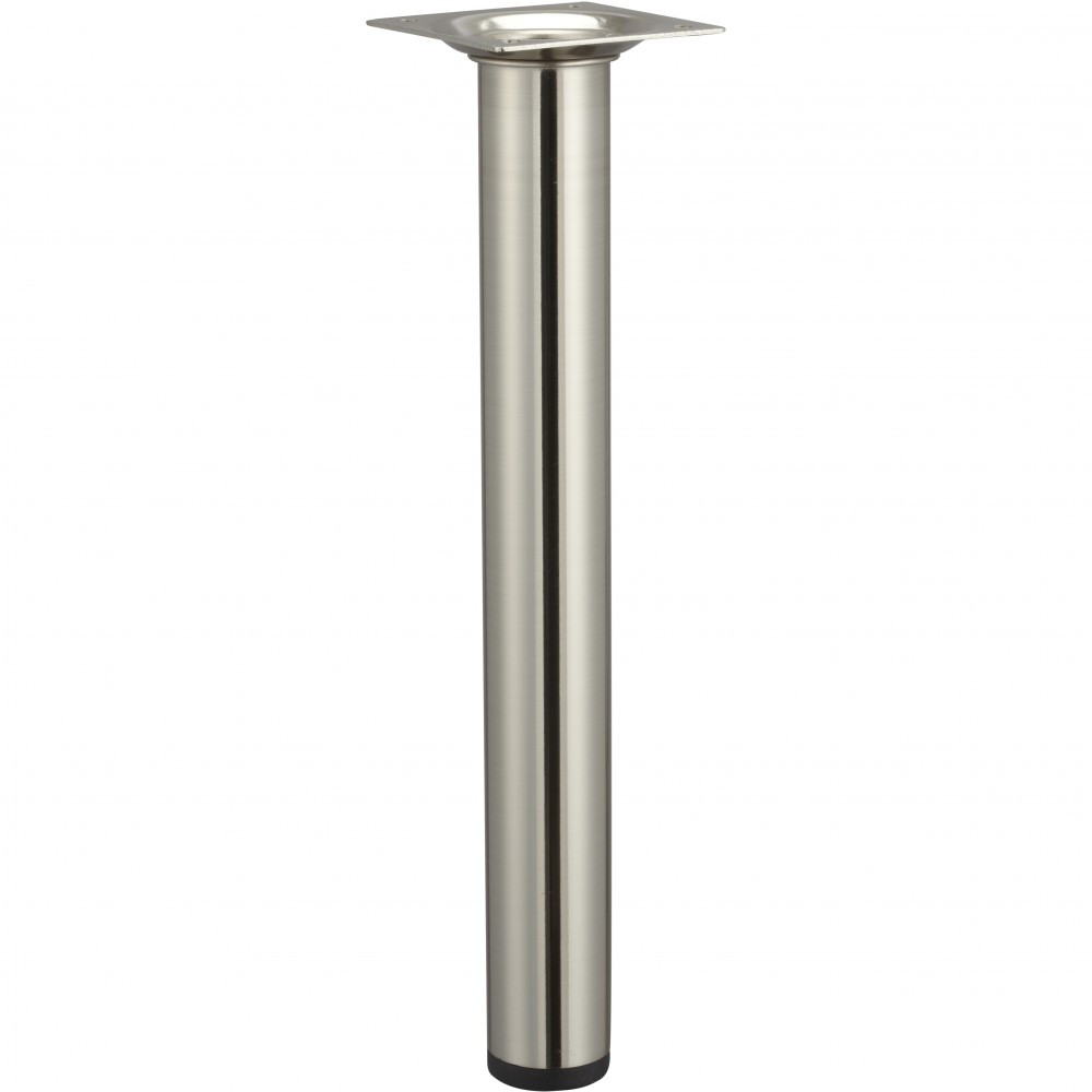 Pied table basse cylindrique HETTICH fixe acier brossé gris