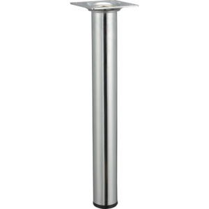 Pied table basse cylindrique HETTICH fixe acier chromé gris