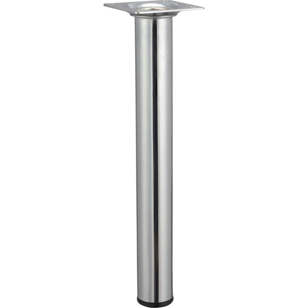 Pied table basse cylindrique HETTICH fixe acier chromé gris