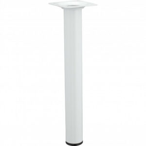 Pied table basse cylindrique HETTICH fixe acier époxy blanc