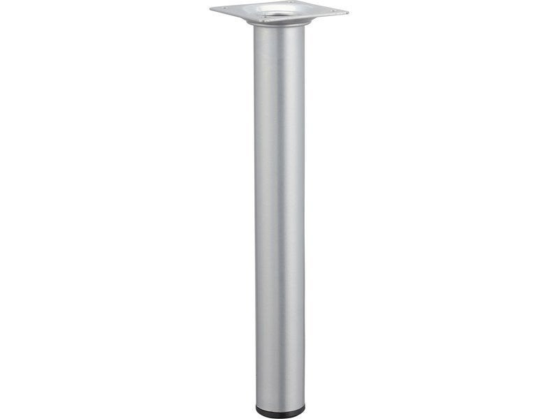 Pied table basse cylindrique HETTICH fixe, H.25 cm acier mat gris