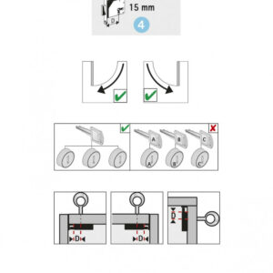 Serrure de meuble acier en applique HETTICH 15 mm réversible