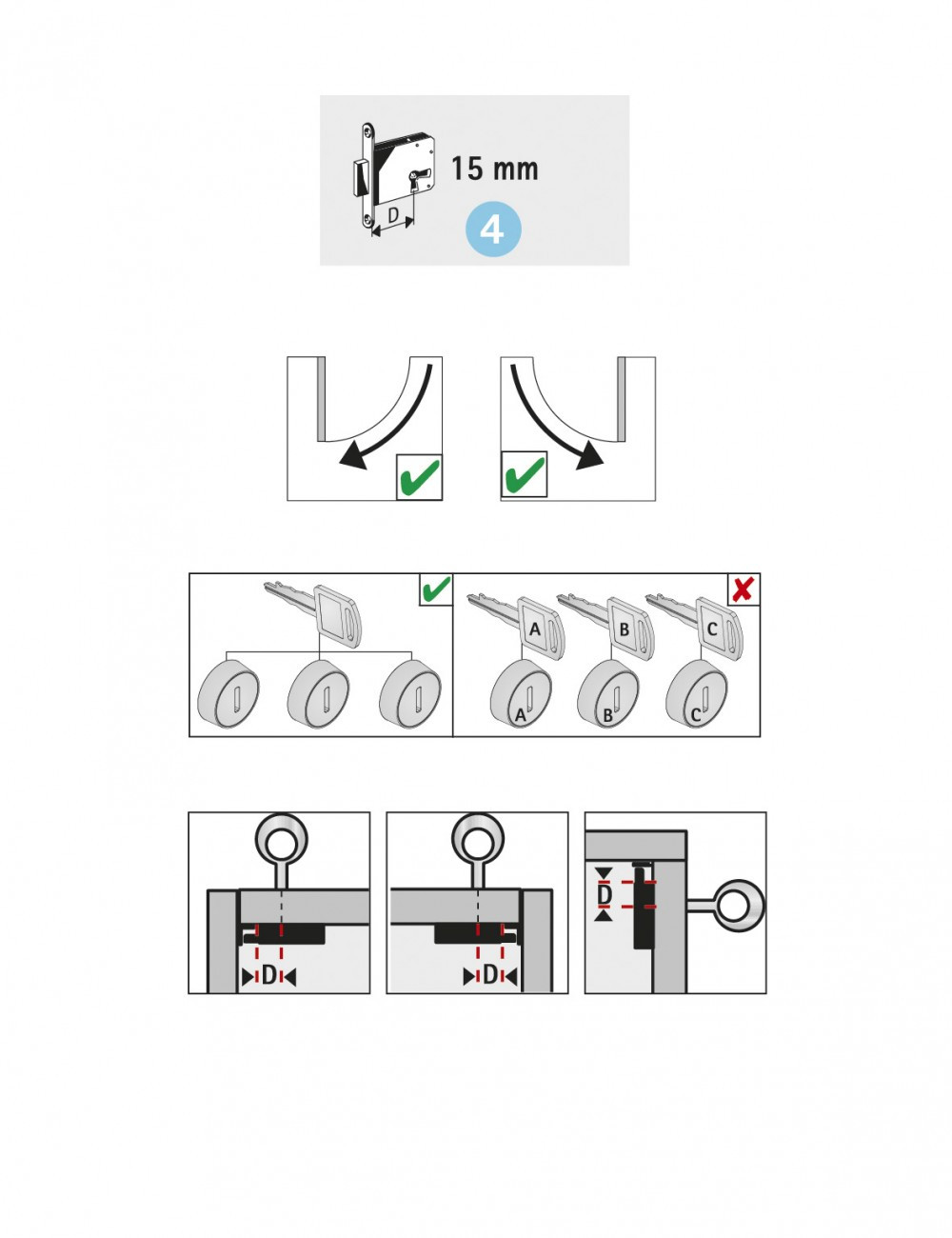 Serrure de meuble acier en applique HETTICH 15 mm réversible
