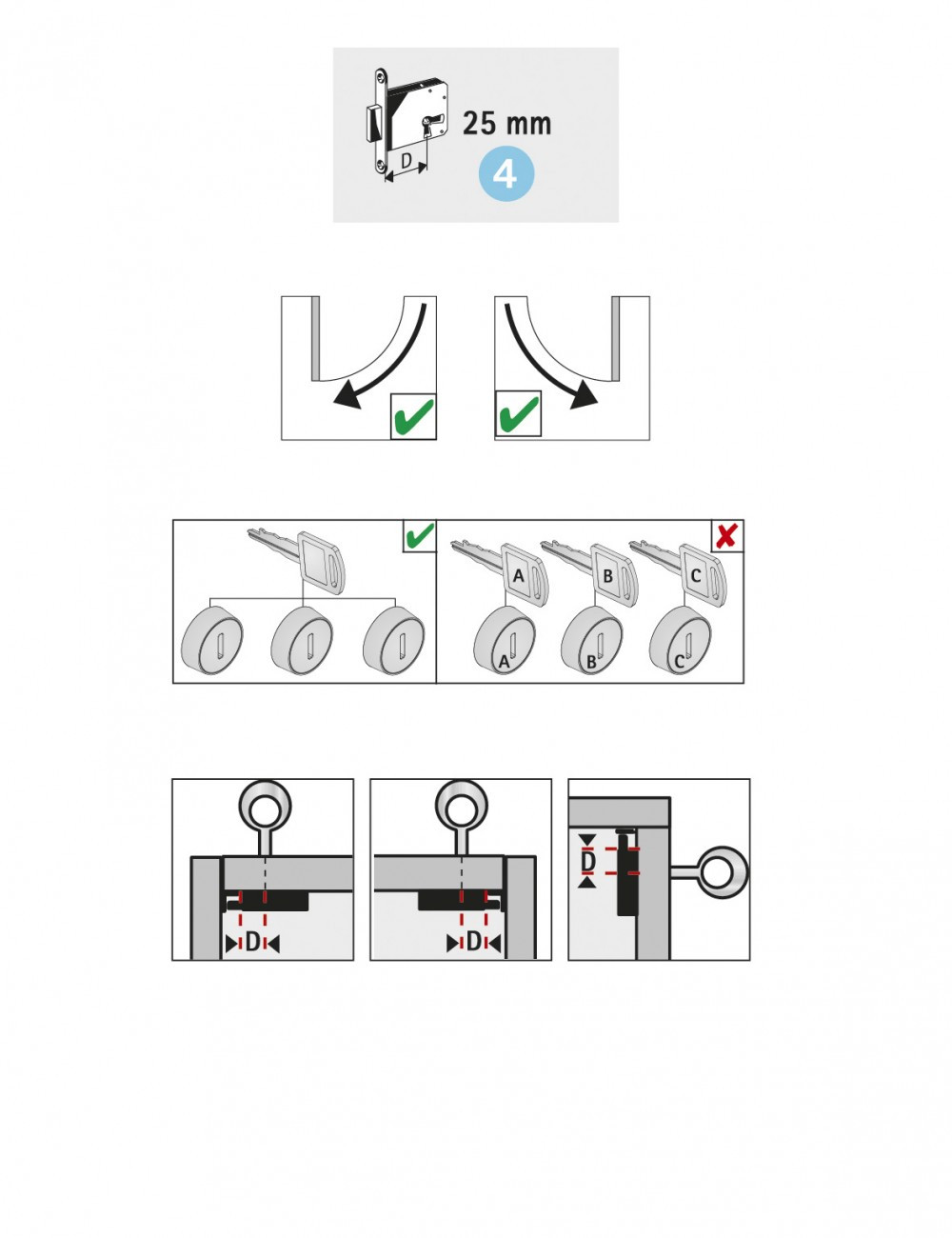 Serrure de meuble acier en applique HETTICH 25 mm réversible