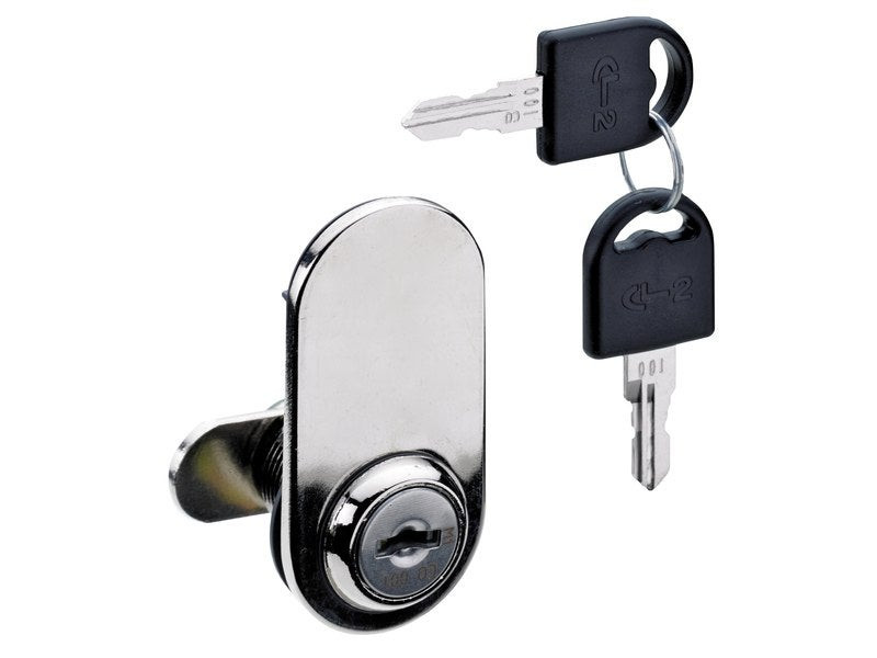 Serrure de vitrine acier à encastrer HETTICH de 4 a 14 mm reversible