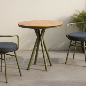 Ensemble bistrot - NEMUS MARIET - Plateau HPL finition bois - 2 places