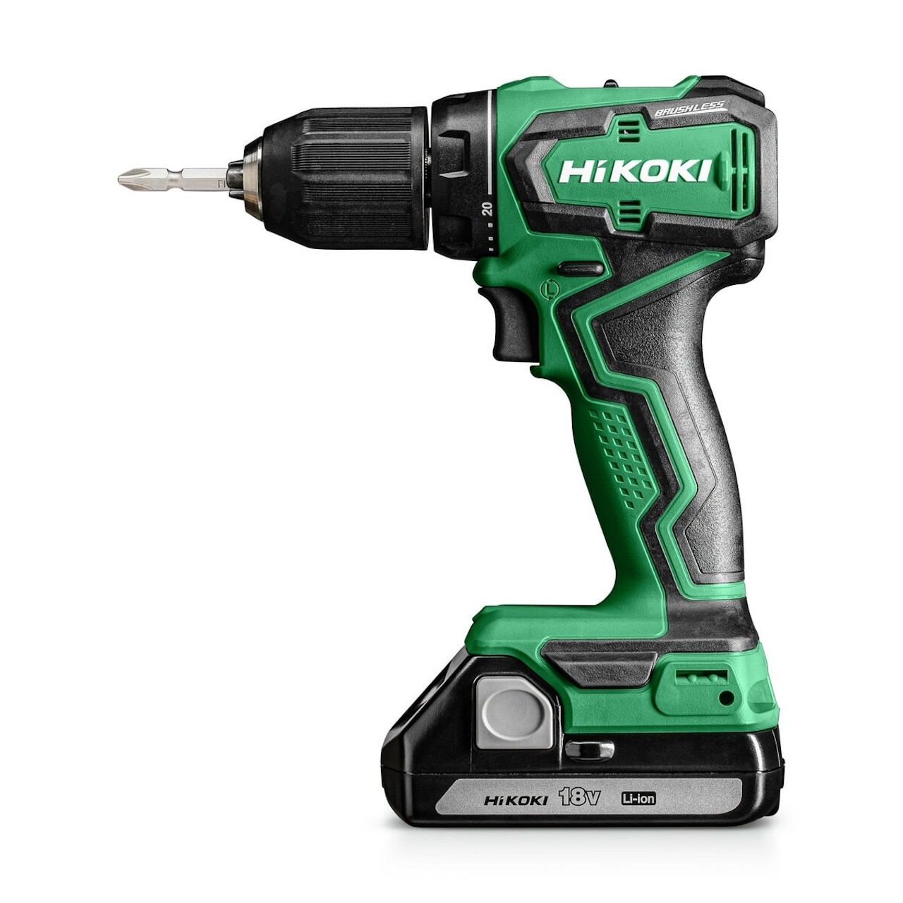 Perceuse visseuse - 18V 2Ah Brushless 55Nm Compact mandrin auto-serrant 13mm - HitCase