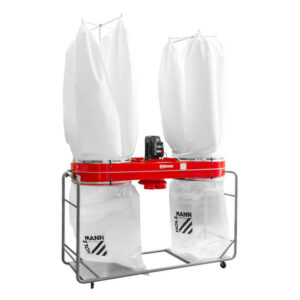 Aspirateur à copeaux de bois 2 sacs - Débit d'air 8 000 m3/h - 4500W - 400V - triphasé