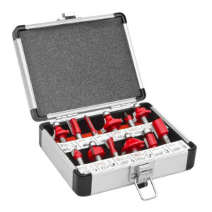 Coffret assortiment 12 mèches de défonceuse carbure Pro Q. 8 mm