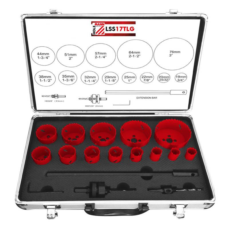 Coffret de 13 scies cloches D. 19 - 76 mm HSS métal