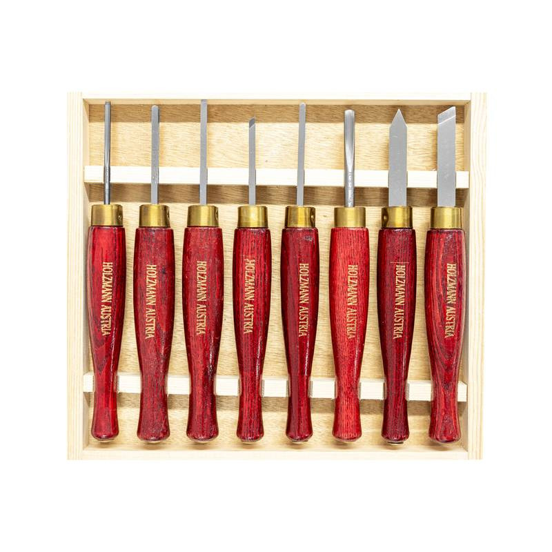 Coffret de 8 gouges courtes de tournage - L. 190 mm