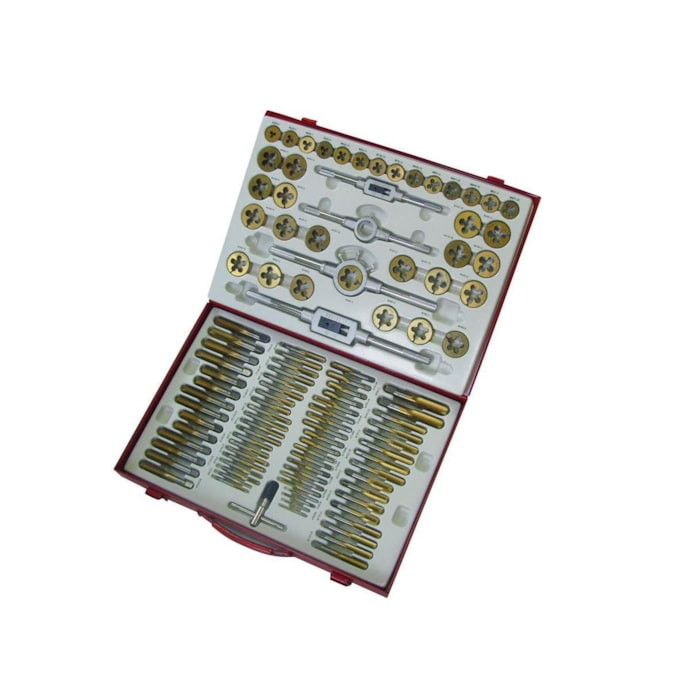 Ensemble de tarauds et outils de filetage - 110 pièces - revêtement TiN
