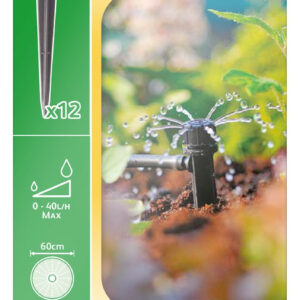 Asperseurs 360° sur pic - débit réglable 0 à 40 L/h - lot de 12