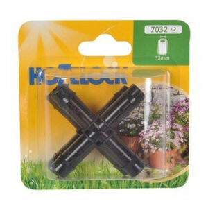 Connecteur en croix pour créer une double dérivation du tuyau 13mm (x2)