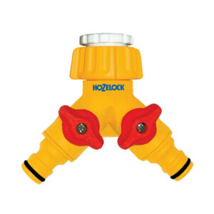 Raccord pour robinet double en plastique 20/27 et 15/21"
