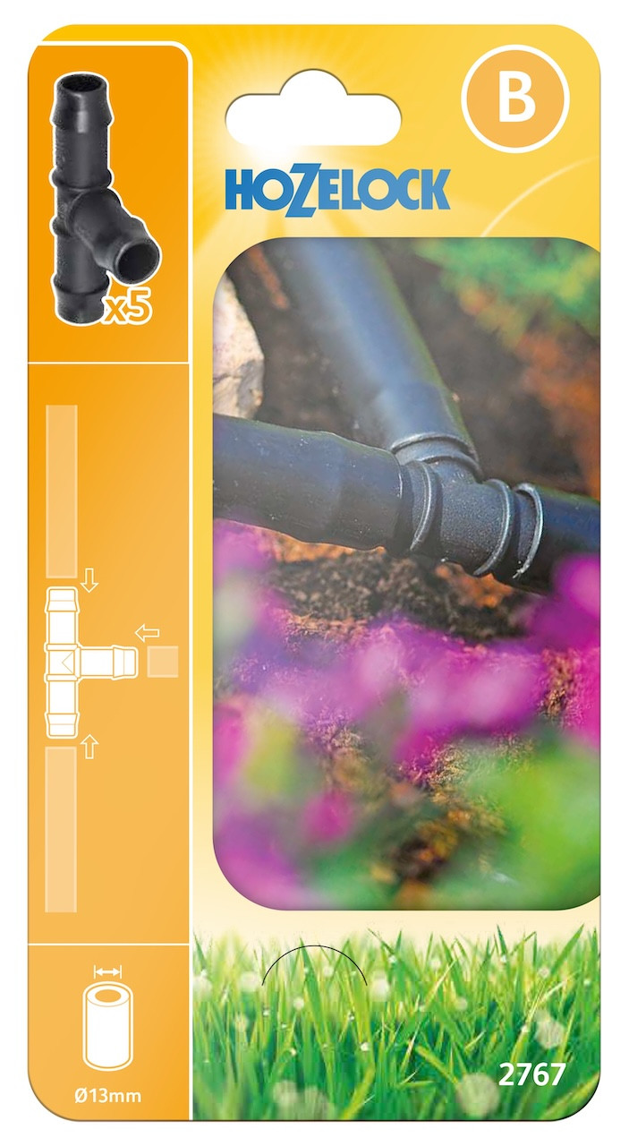 Raccords en T 13 mm pour arrosage automatique - lot de 5