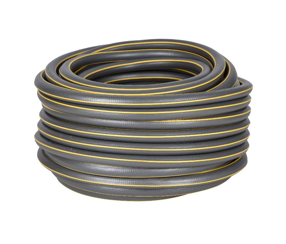 Tuyau d’arrosage anti écrasement Ultramax usage domestique diamètre 15 mm 50 m gris jaunes