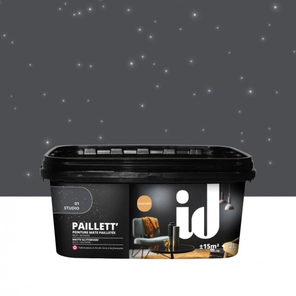 Peinture à effet, Paillett', noir studio, 2 l