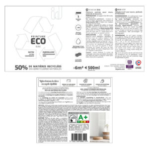 Peinture blanc mur / plafond ID Eco satiné 0.5 l