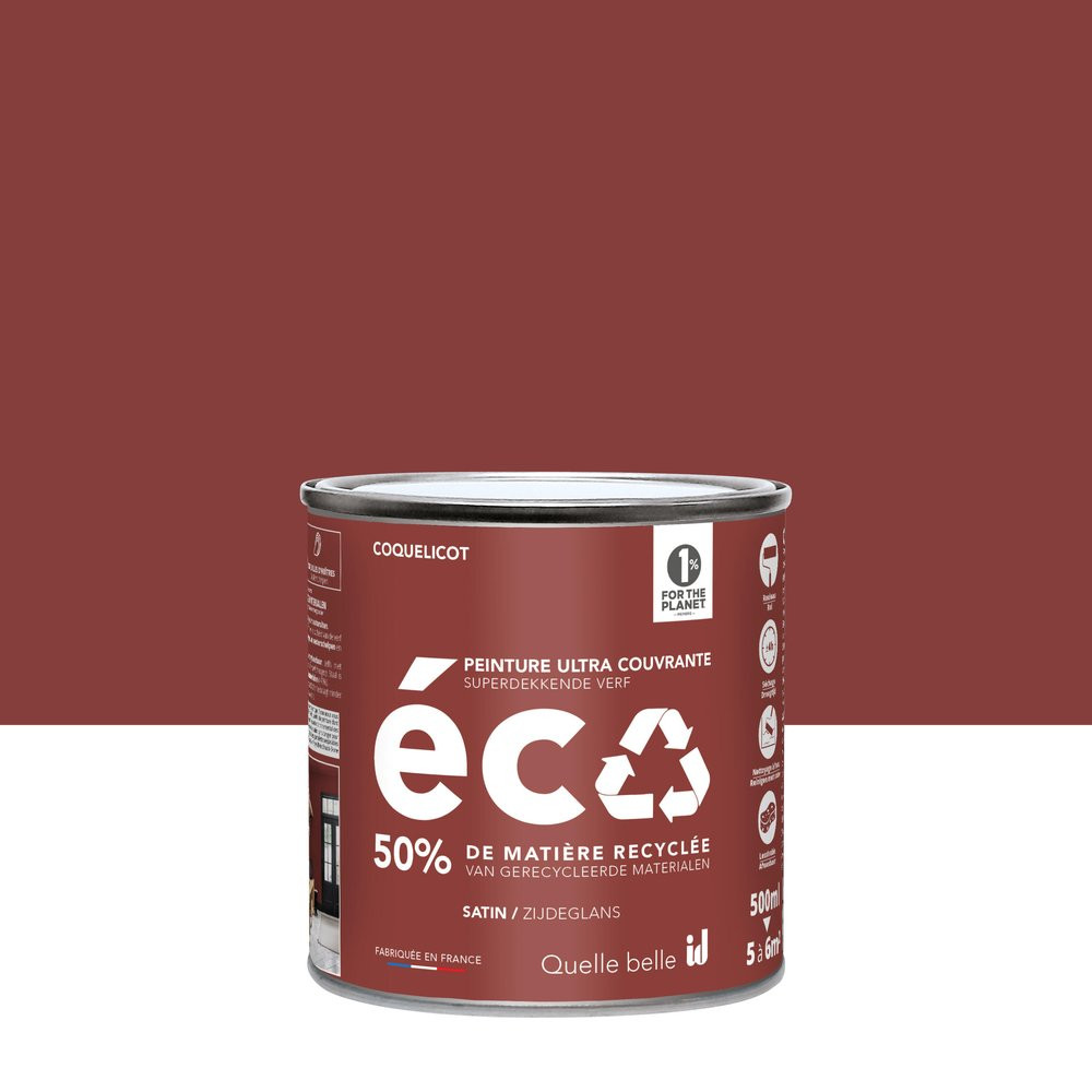 Peinture mur coquelicot satin ID 0.5L