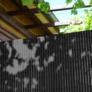 Canisse double face lame 10mm pvc anthracite 30% recyclé, IDEAL GARDEN, H.1 x L.3m