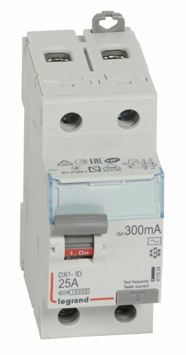 Interrupteur différentiel DX³-ID 2P 230 V 25 A type AC 300 mA LEGRAND 411524