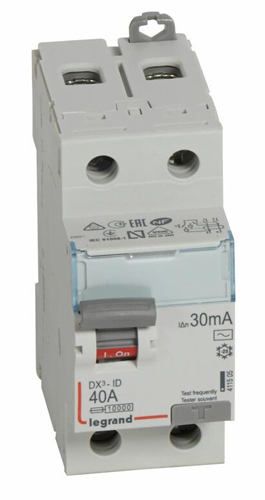 Interrupteur différentiel DX³-ID 2P 230 V 40 A type AC 30 mA LEGRAND 411505