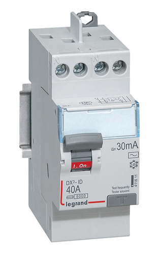 Interrupteur différentiel DX³-ID 2P 230 V 40 A type AC 30 mA LEGRAND 411611