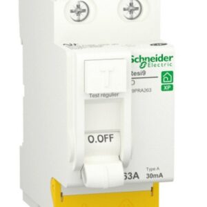 Interrupteur différentiel RESI9 30 mA 2P peignable 2 x 63 A Type A SCHNEIDER ELECTRIC R9PRA263