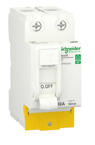 Interrupteur différentiel RESI9 30 mA 2P peignable 40 A Type AC SCHNEIDER ELECTRIC R9PRC240
