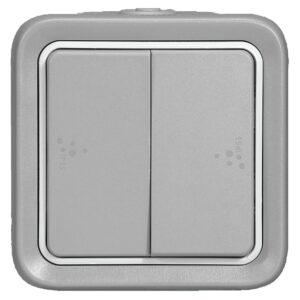 Interrupteur ou va-et-vient étanche PLEXO complet IP55 saillie gris double LEGRAND 069715