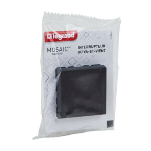 Interrupteur va-et-vient, LEGRAND Mosaic, noir mat