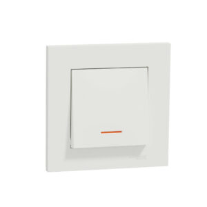 Interrupteur va-et-vient lumineux complet Miluz, SCHNEIDER ELECTRIC, blanc