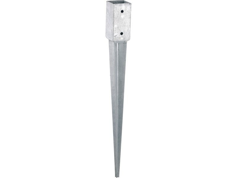 Support à enfoncer en acier fraisé, H.75 x l.7 x P.7 cm gris